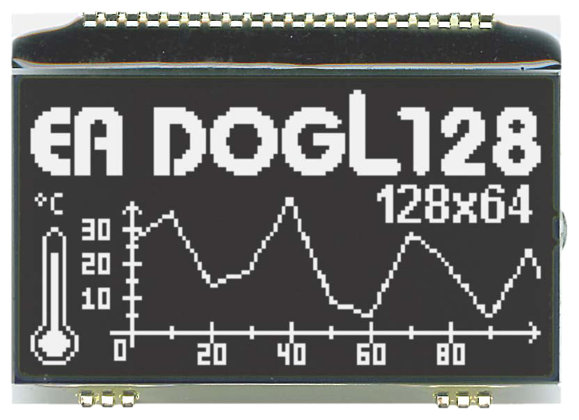 128x64 DOG Grafikdisplay, FSTN schwarz negativ