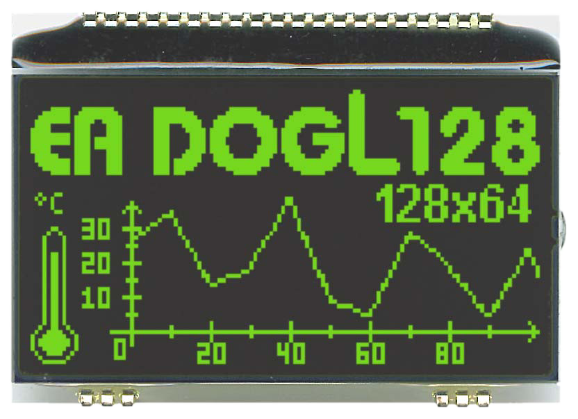 128x64 DOG Grafikdisplay, FSTN schwarz negativ