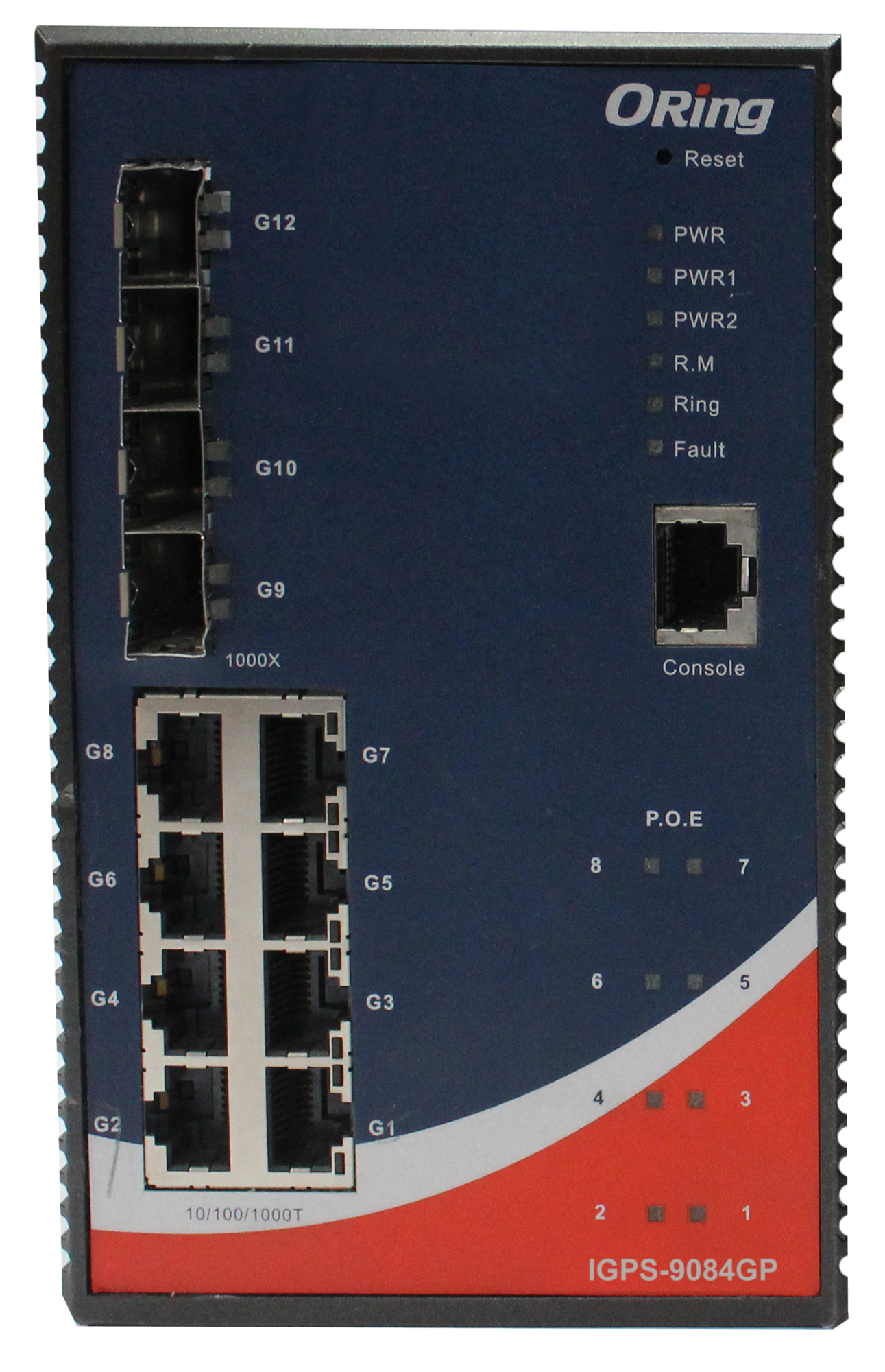 ORing 12 Port managed  PoE Switch IGPS-9084GP-60W