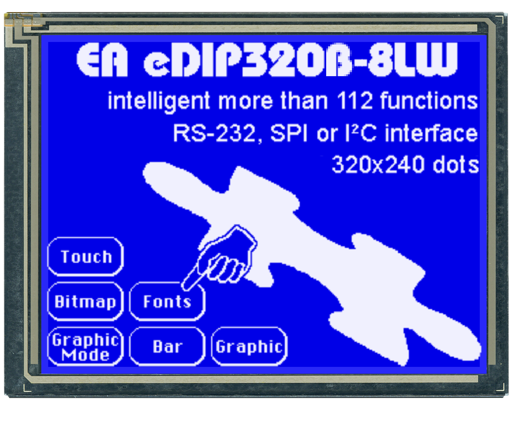 Intelligentes 5.7" Grafikdisplay, blau /weiss