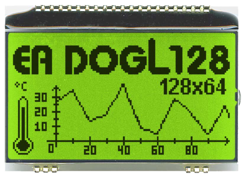 128x64 DOG Grafikdisplay, STN gelb/grün