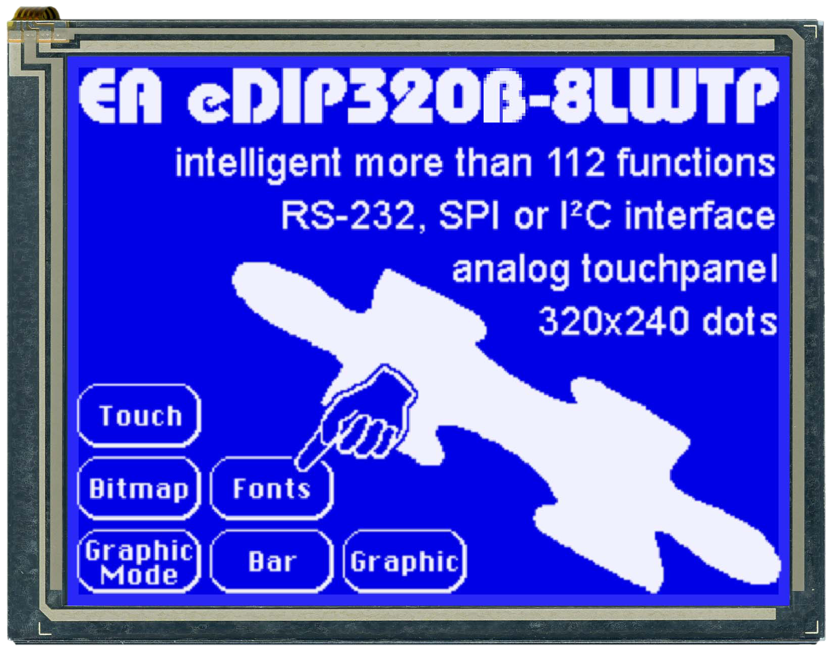 Intelligentes 5.7" Grafikdisplay, blau /weiss mit Touch
